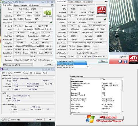 Snimak zaslona GPU-Z Windows 7