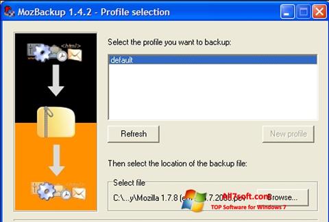 Snimak zaslona MozBackup Windows 7