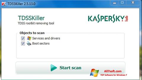 Snimak zaslona Kaspersky TDSSKiller Windows 7