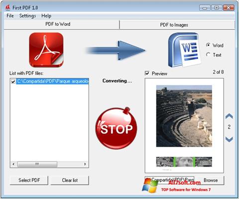 Snimak zaslona First PDF Windows 7