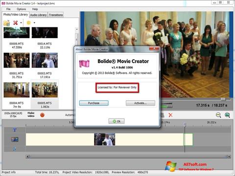 Snimak zaslona Bolide Movie Creator Windows 7