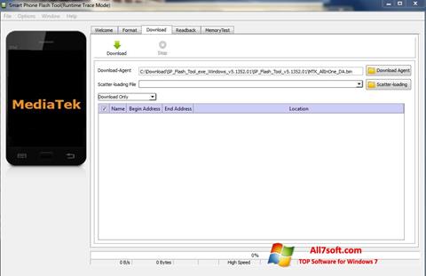 Snimak zaslona FlashTool Windows 7