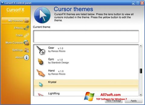 Snimak zaslona CursorFX Windows 7
