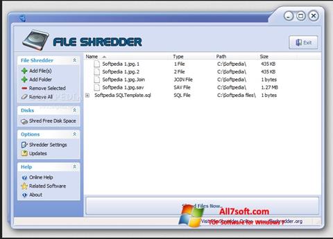 Snimak zaslona File Shredder Windows 7