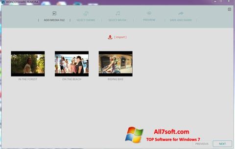 Snimak zaslona Wondershare Filmora Windows 7