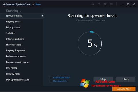 Snimak zaslona Advanced SystemCare Pro Windows 7