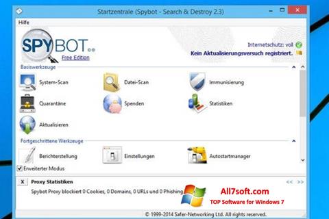 Snimak zaslona SpyBot Windows 7
