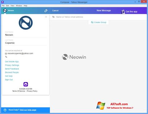 Snimak zaslona Yahoo! Messenger Windows 7