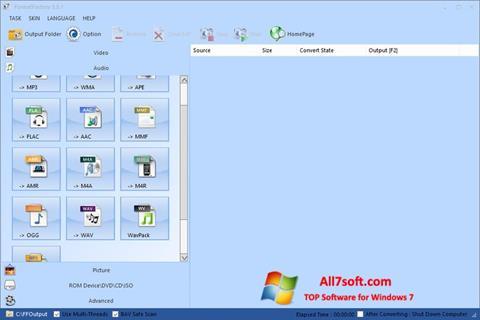 Snimak zaslona Format Factory Windows 7